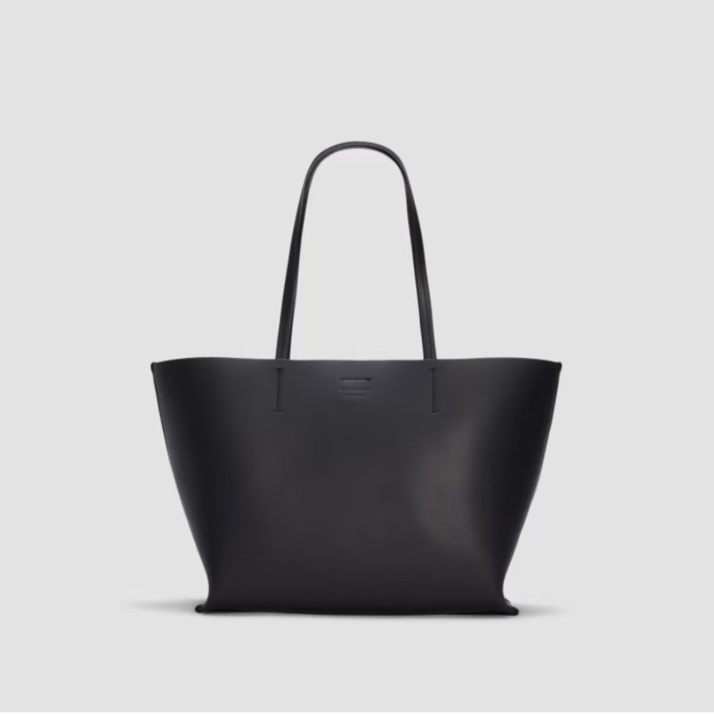 Everlane The Luxe Medium Italian Leather Tote (Black)